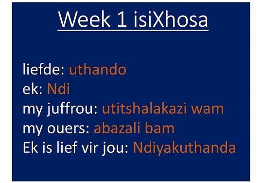 isiXhosa 2020: week 1