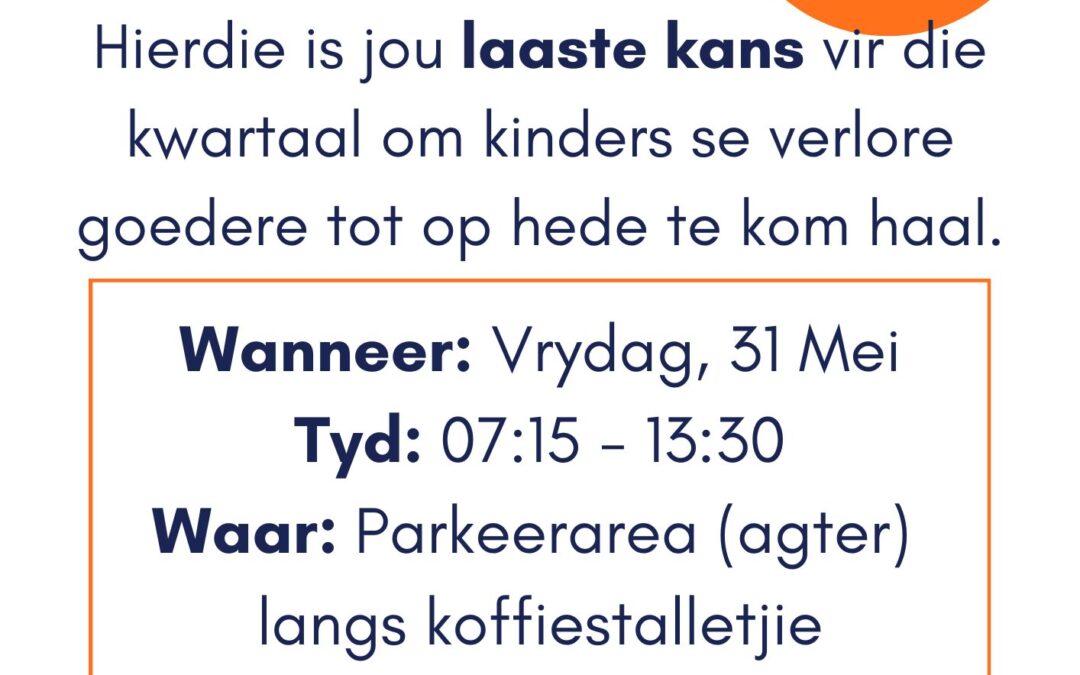 Verlore Goedere-uitstalling: 31 Mei 2024