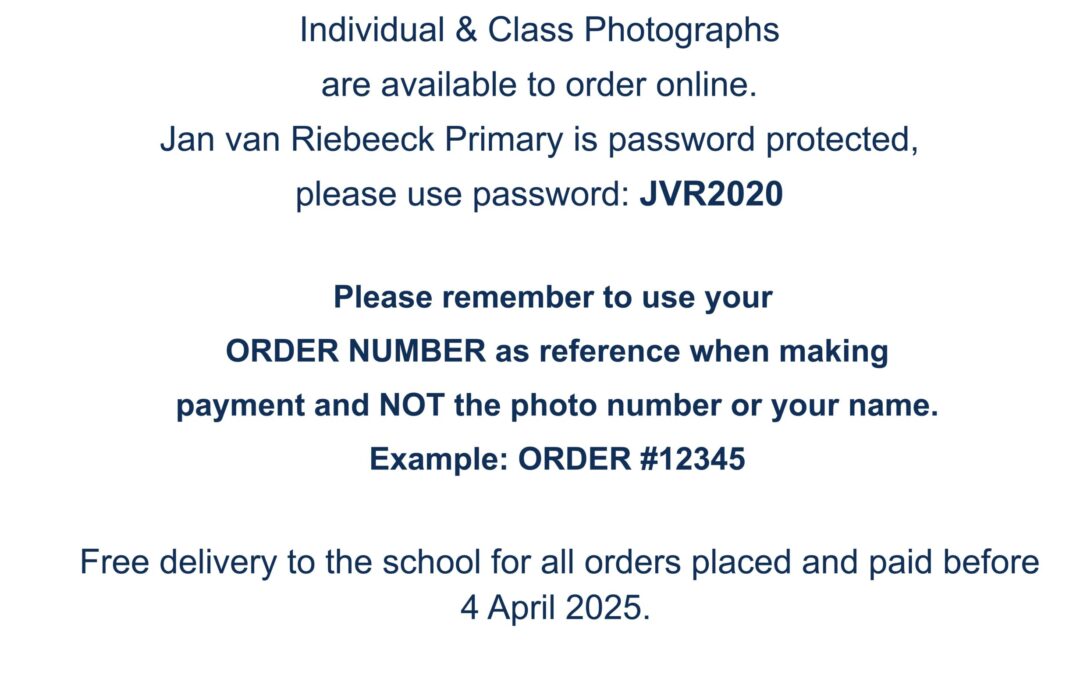 Individuele- en klasfoto’s: Bestellings oop