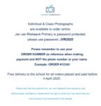Individuele- en klasfoto's: Bestellings oop