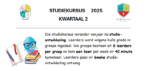 Studiekursus: Kwartaal 2, 2025