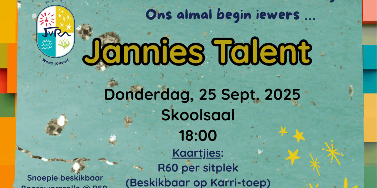Jannies Talent: 25 September 2025